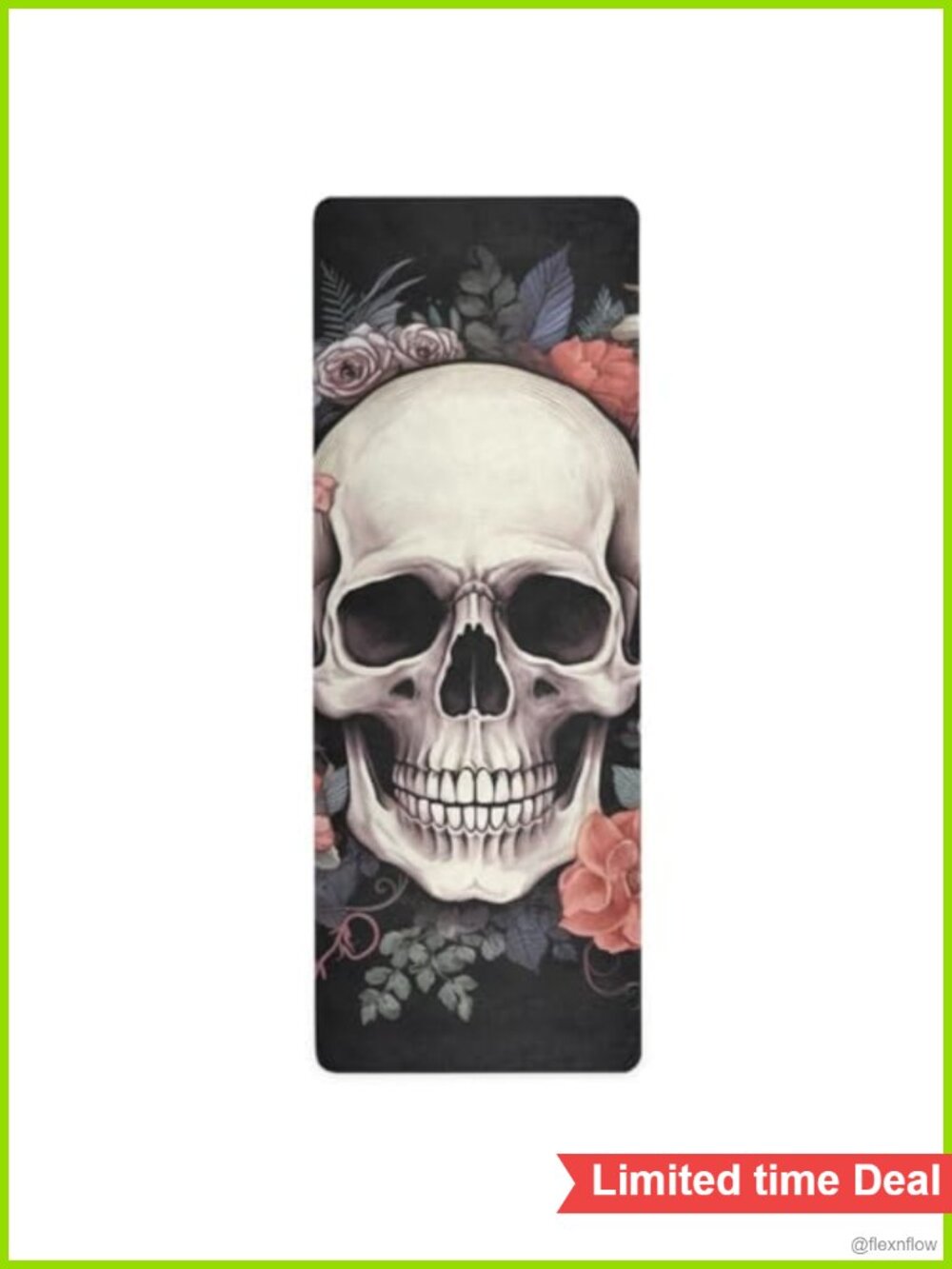 Skull Suede Non Slip Yoga Mat 71x26 with Storage Bag